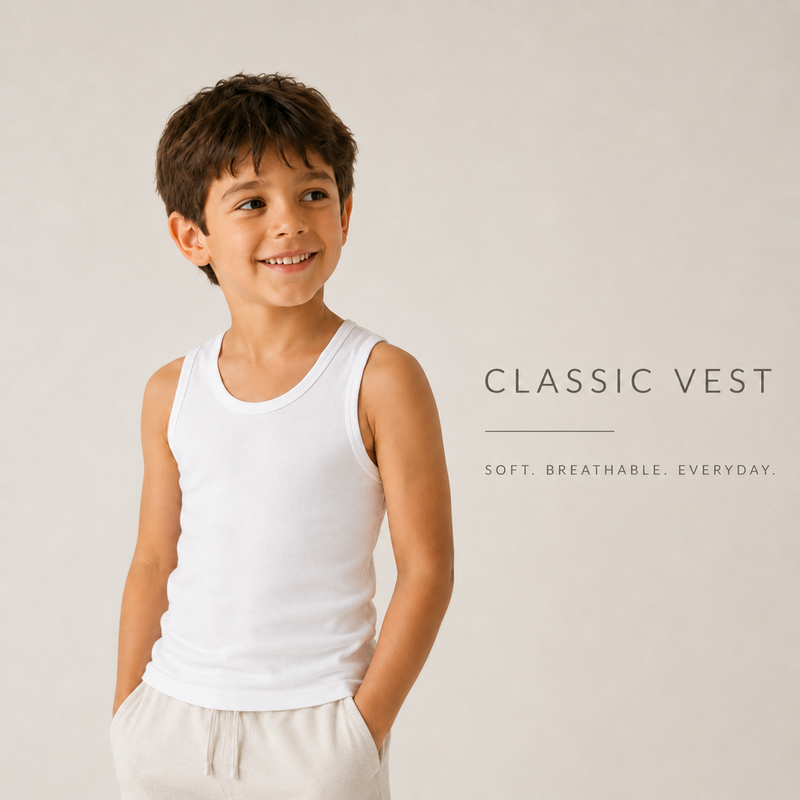 Kids White Vest