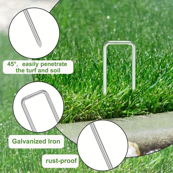 Artificial Grass Turf U Pins Galvanised Metal Pegs Staples Weed Garden Bevelled