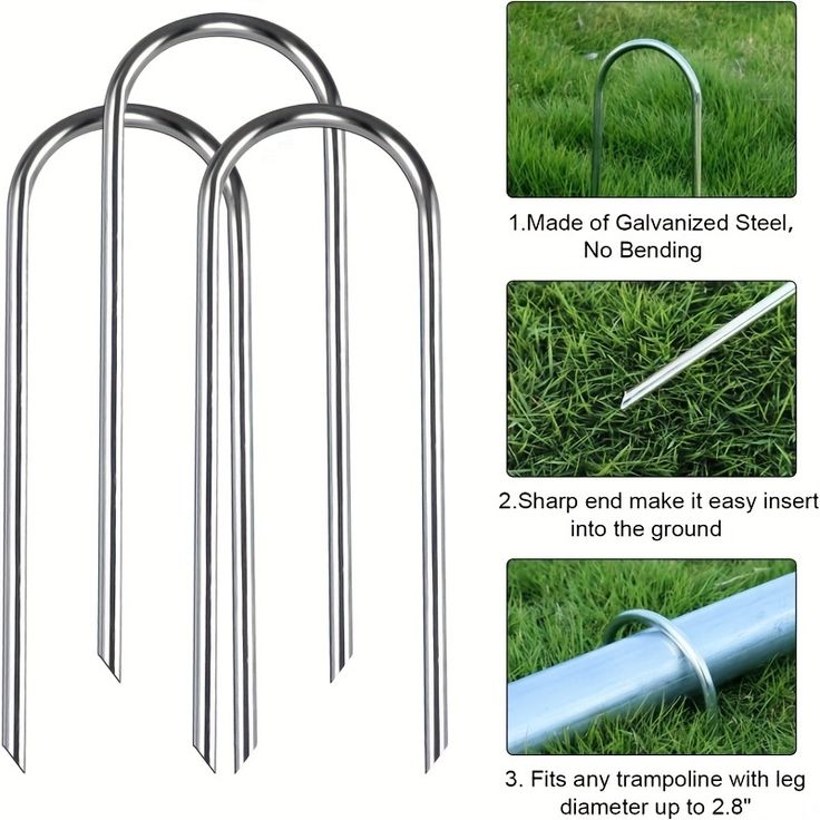 Artificial Grass Turf U Pins Galvanised Metal Pegs Staples Weed Garden Bevelled